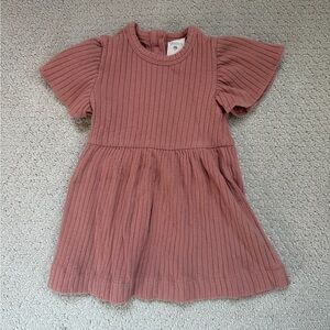 Kate Quinn Baby Pink Ribbed Dress